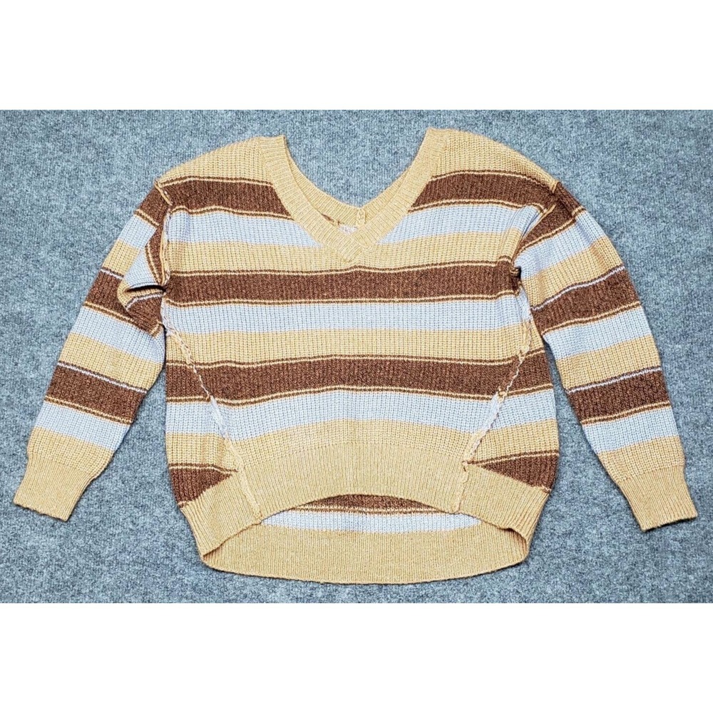 Rue21 Sweater Womens S Multicolor Stripe Long Sleeve V Neck Pullover New